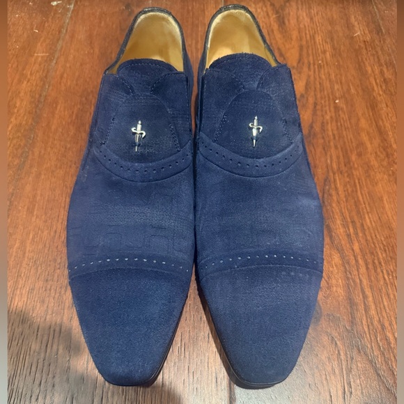 CESARE PACIOTTI ITALIAN SUEDE “DAGGER” LOAFERS SIZE US 8.5 NAVY